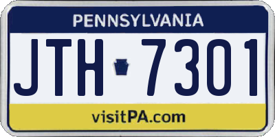 PA license plate JTH7301