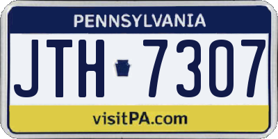 PA license plate JTH7307