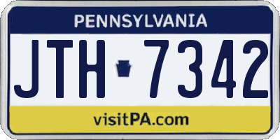 PA license plate JTH7342