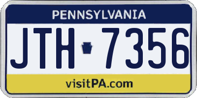 PA license plate JTH7356