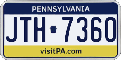 PA license plate JTH7360