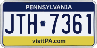 PA license plate JTH7361