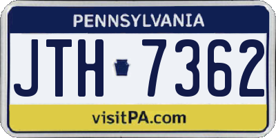 PA license plate JTH7362