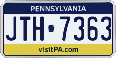 PA license plate JTH7363