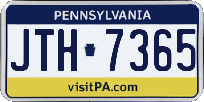 PA license plate JTH7365