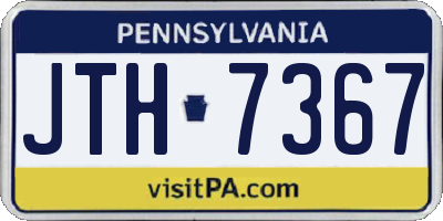 PA license plate JTH7367