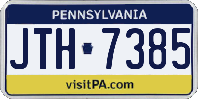 PA license plate JTH7385