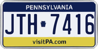 PA license plate JTH7416