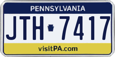 PA license plate JTH7417