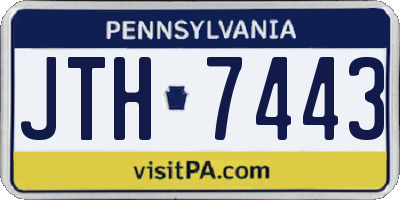 PA license plate JTH7443