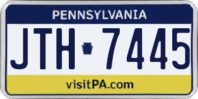 PA license plate JTH7445
