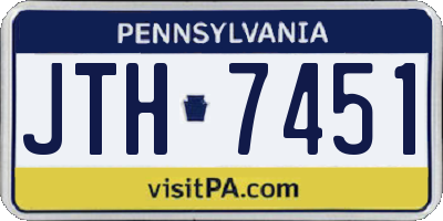 PA license plate JTH7451