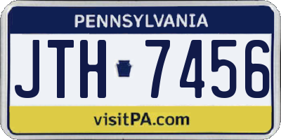 PA license plate JTH7456