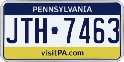 PA license plate JTH7463