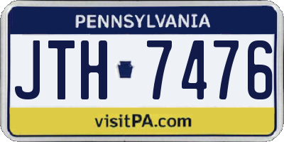 PA license plate JTH7476