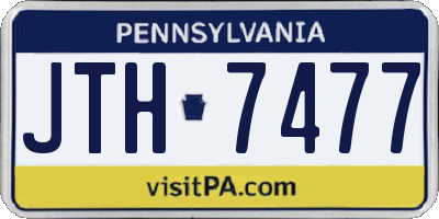 PA license plate JTH7477