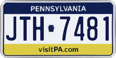 PA license plate JTH7481