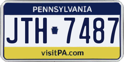 PA license plate JTH7487