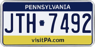 PA license plate JTH7492