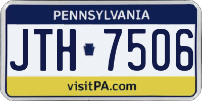 PA license plate JTH7506