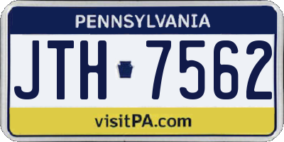 PA license plate JTH7562