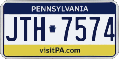 PA license plate JTH7574