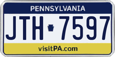 PA license plate JTH7597
