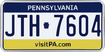 PA license plate JTH7604