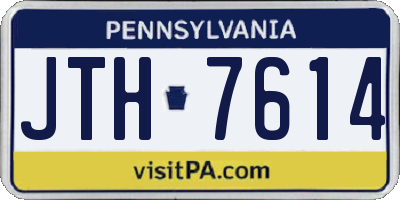 PA license plate JTH7614