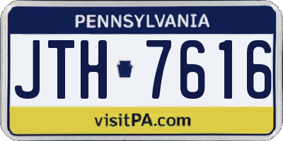 PA license plate JTH7616