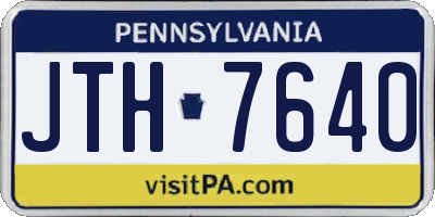 PA license plate JTH7640