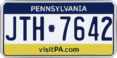 PA license plate JTH7642