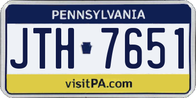 PA license plate JTH7651