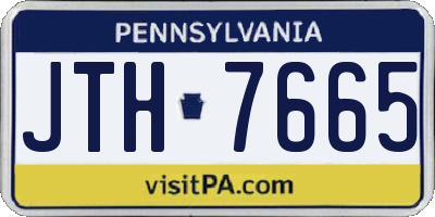 PA license plate JTH7665
