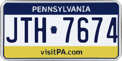 PA license plate JTH7674