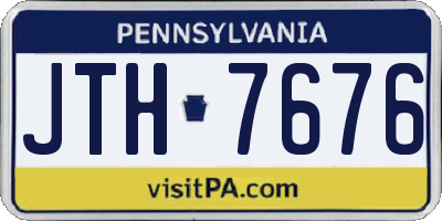 PA license plate JTH7676