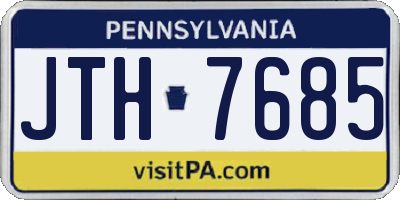 PA license plate JTH7685