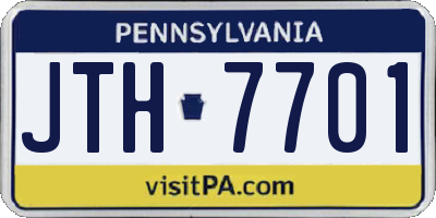PA license plate JTH7701