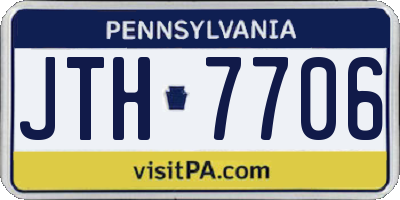 PA license plate JTH7706