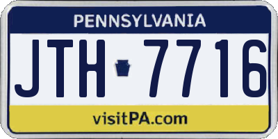 PA license plate JTH7716