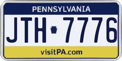 PA license plate JTH7776