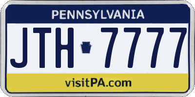 PA license plate JTH7777
