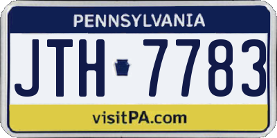 PA license plate JTH7783