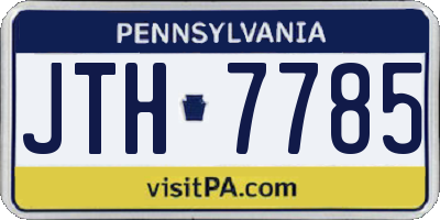 PA license plate JTH7785
