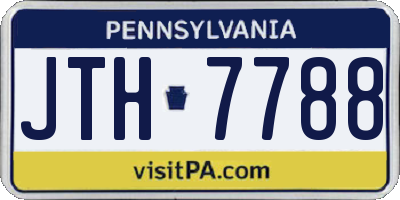 PA license plate JTH7788