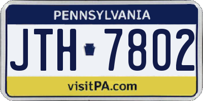 PA license plate JTH7802