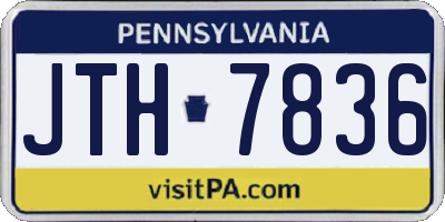 PA license plate JTH7836