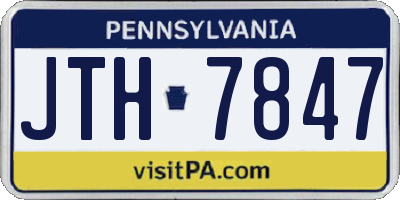 PA license plate JTH7847