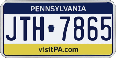 PA license plate JTH7865