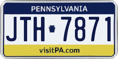 PA license plate JTH7871